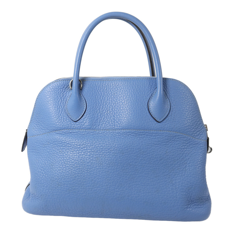 HERMES Clemence皮革Bolide 31手挽肩背兩用袋Bleu Paradise-1