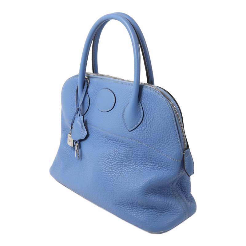 HERMES Clemence皮革Bolide 31手挽肩背兩用袋Bleu Paradise-2