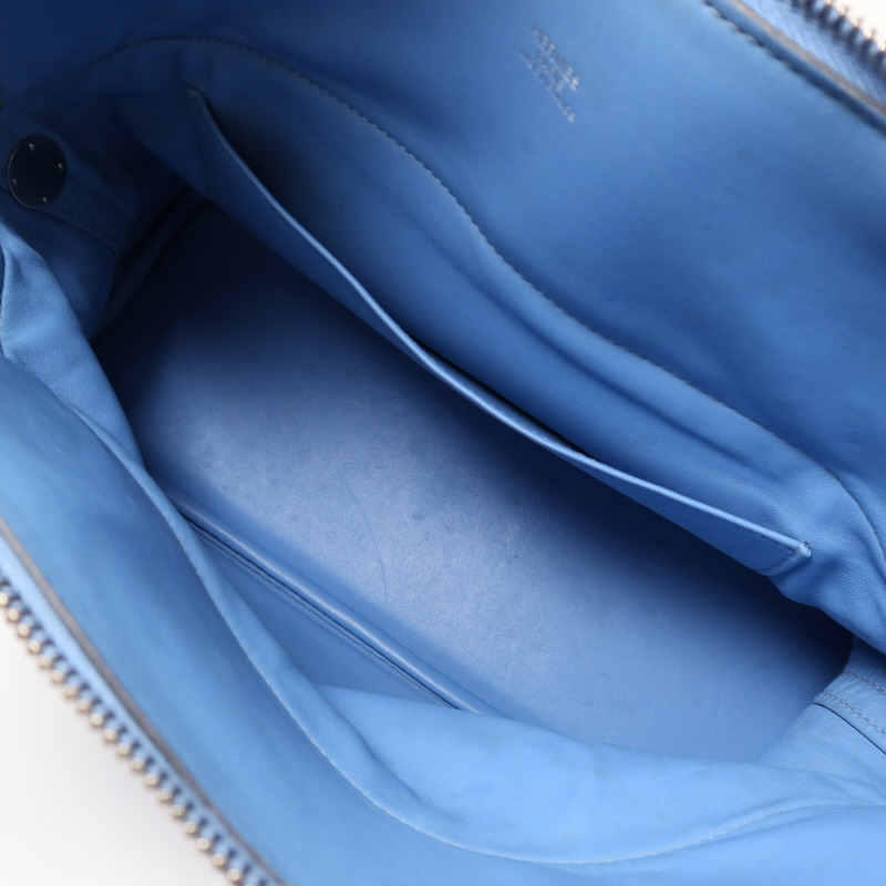 HERMES Clemence皮革Bolide 31手挽肩背兩用袋Bleu Paradise-4