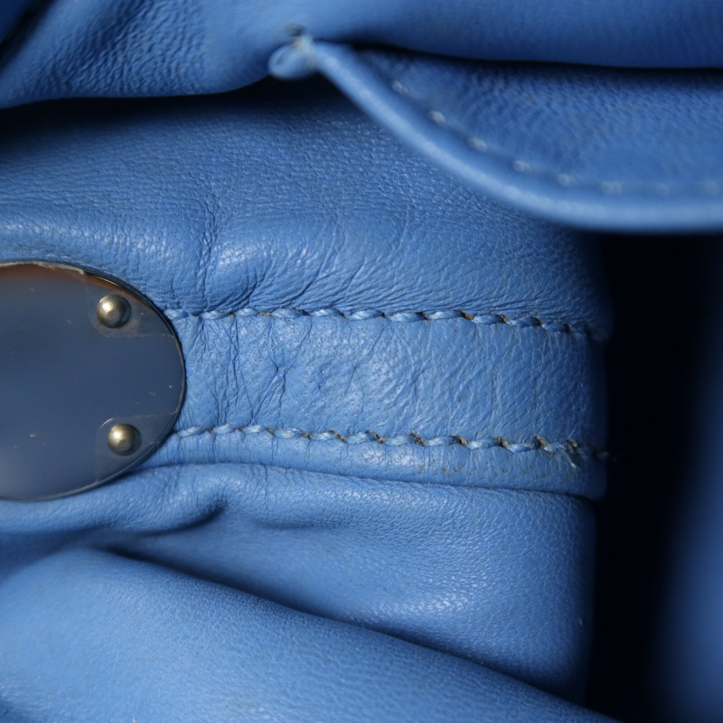 HERMES Clemence皮革Bolide 31手挽肩背兩用袋Bleu Paradise-6