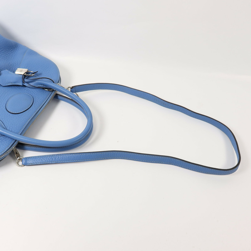 HERMES Clemence皮革Bolide 31手挽肩背兩用袋Bleu Paradise-7
