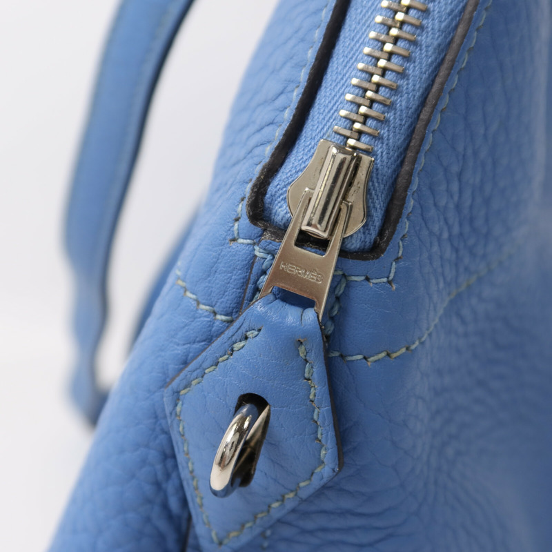 HERMES Clemence皮革Bolide 31手挽肩背兩用袋Bleu Paradise-8