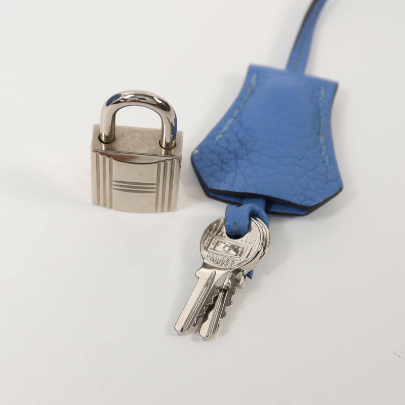 HERMES Clemence皮革Bolide 31手挽肩背兩用袋Bleu Paradise-9