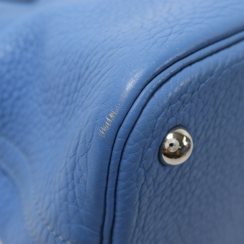 HERMES Clemence皮革Bolide 31手挽肩背兩用袋Bleu Paradise-10