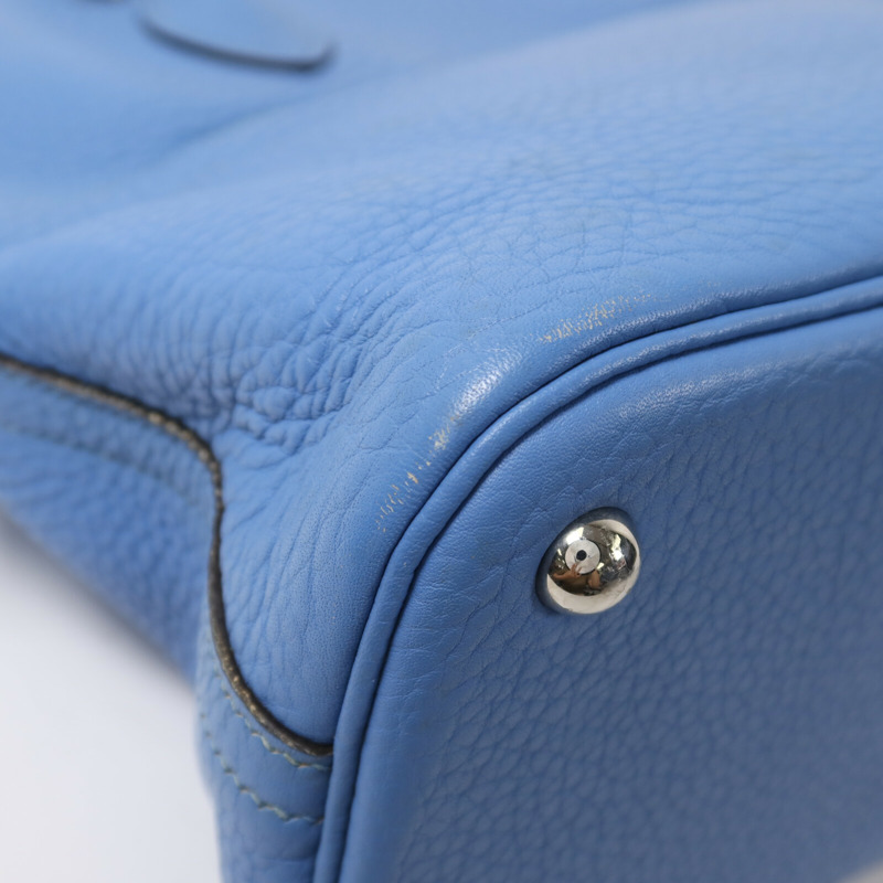 HERMES Clemence皮革Bolide 31手挽肩背兩用袋Bleu Paradise-12