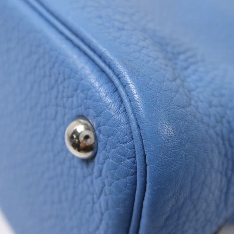 HERMES Clemence皮革Bolide 31手挽肩背兩用袋Bleu Paradise-13