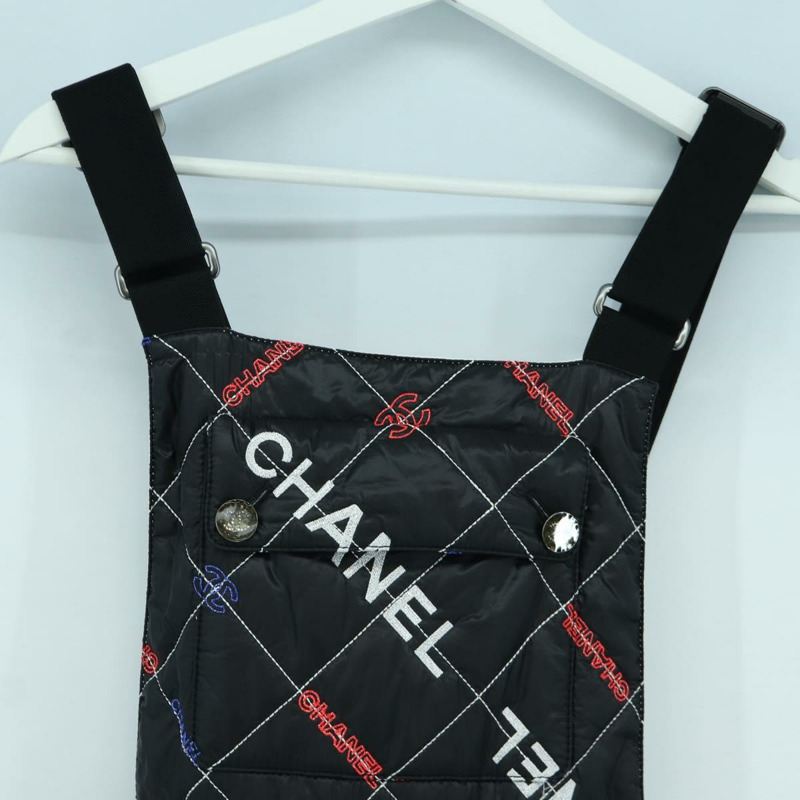 【日本直送】香奈兒黑色聚酯纖維連身褲，CC標誌，AMZ550SM-2