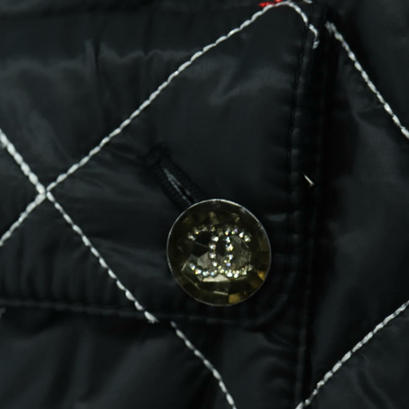 【日本直送】香奈兒黑色聚酯纖維連身褲，CC標誌，AMZ550SM-6