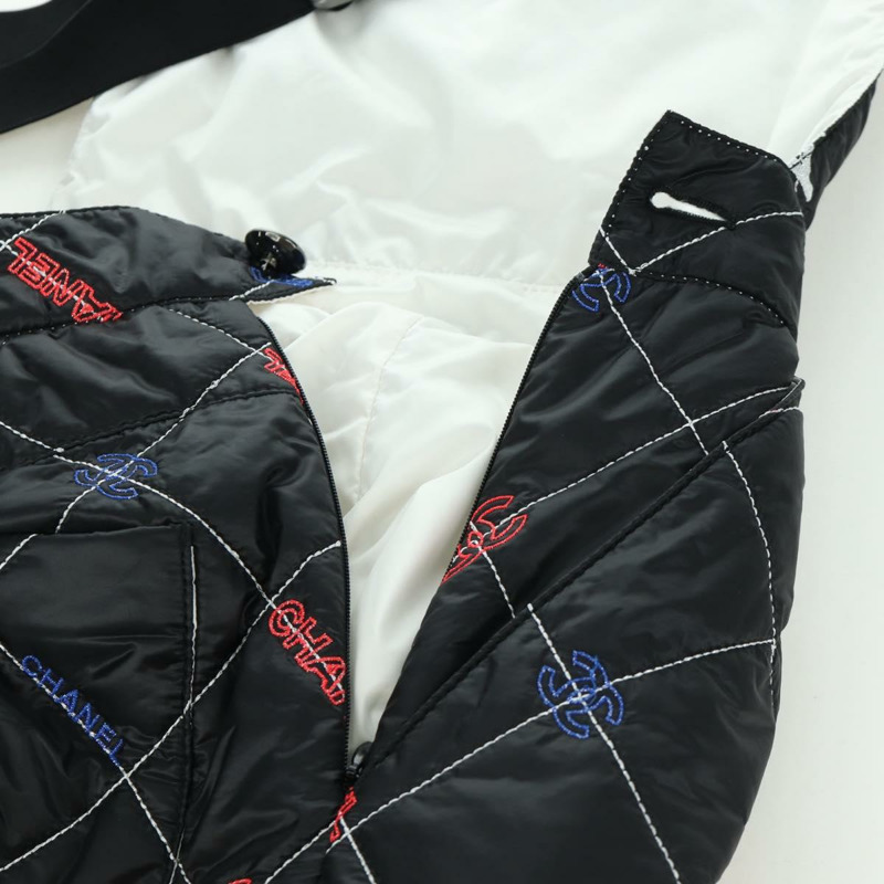 【日本直送】香奈兒黑色聚酯纖維連身褲，CC標誌，AMZ550SM-10