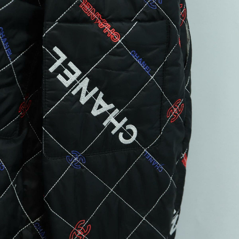 【日本直送】香奈兒黑色聚酯纖維連身褲，CC標誌，AMZ550SM-12