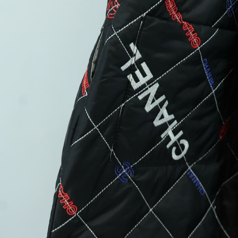 【日本直送】香奈兒黑色聚酯纖維連身褲，CC標誌，AMZ550SM-13