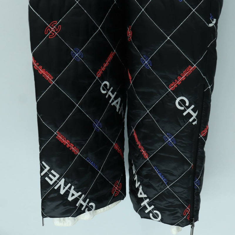 【日本直送】香奈兒黑色聚酯纖維連身褲，CC標誌，AMZ550SM-15