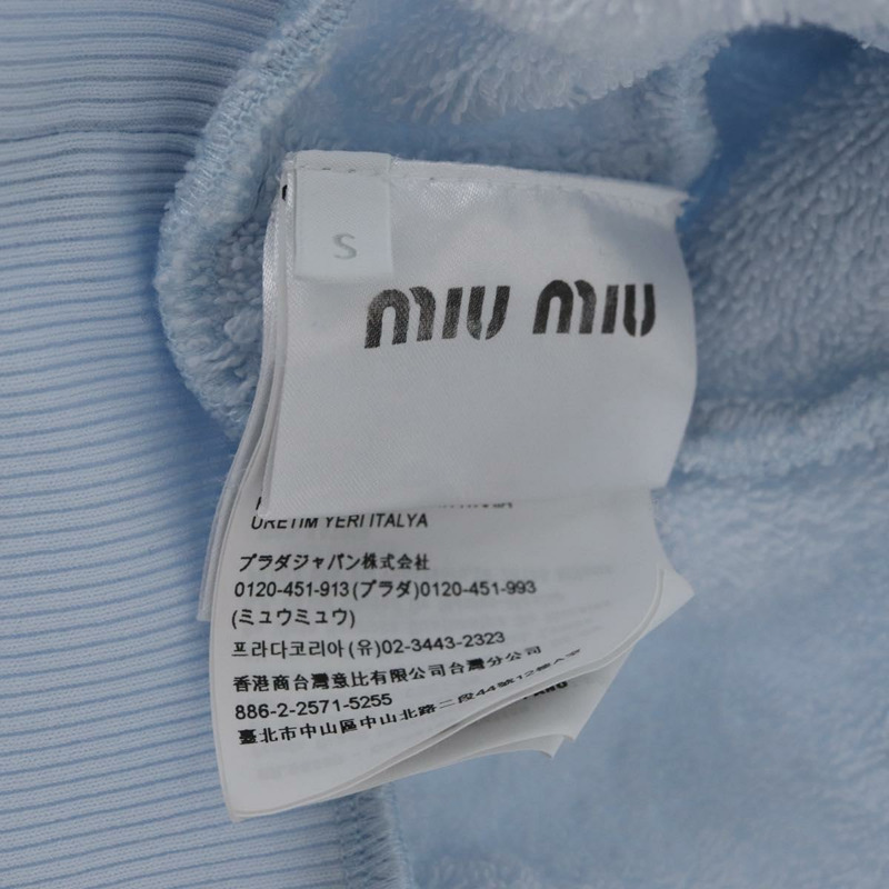 【日本直送】Miu Miu 淺藍色棉質連帽衫（正品 AMZ551SM）-16