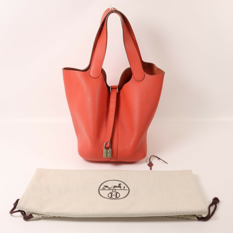 HERMES Clemence皮革Picotin MM手挽袋Rose Jaipur-8