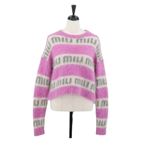 Miu Miu 針織布料衛衣 馬海毛 粉紅 正品 AMZ554SAM