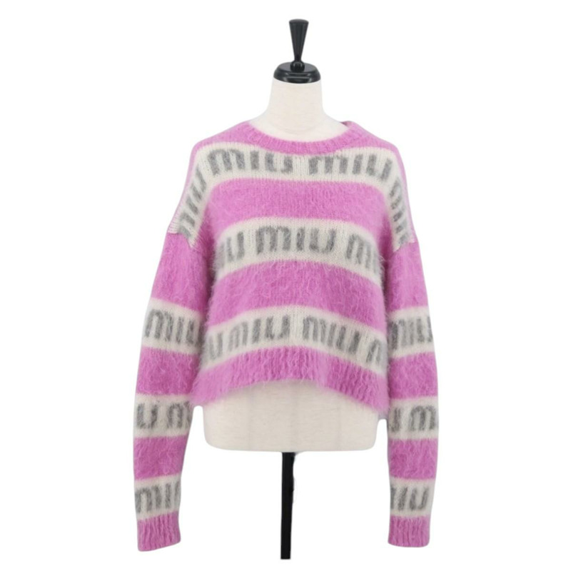 【日本直送】Miu Miu 針織布料衛衣 馬海毛 粉紅 正品 AMZ554SAM-0