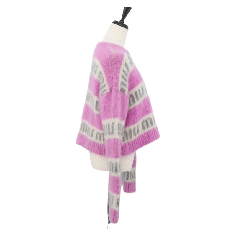 【日本直送】Miu Miu 針織布料衛衣 馬海毛 粉紅 正品 AMZ554SAM-3