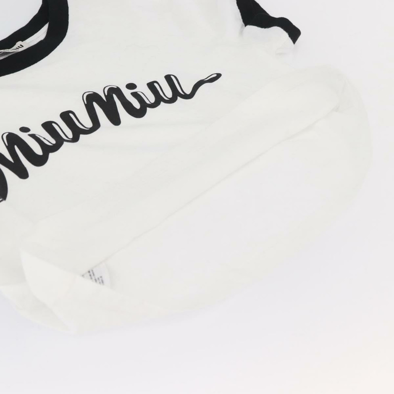 【日本直送】Miu Miu 短袖T卹 純棉 白色 正品 AMZ555M-8