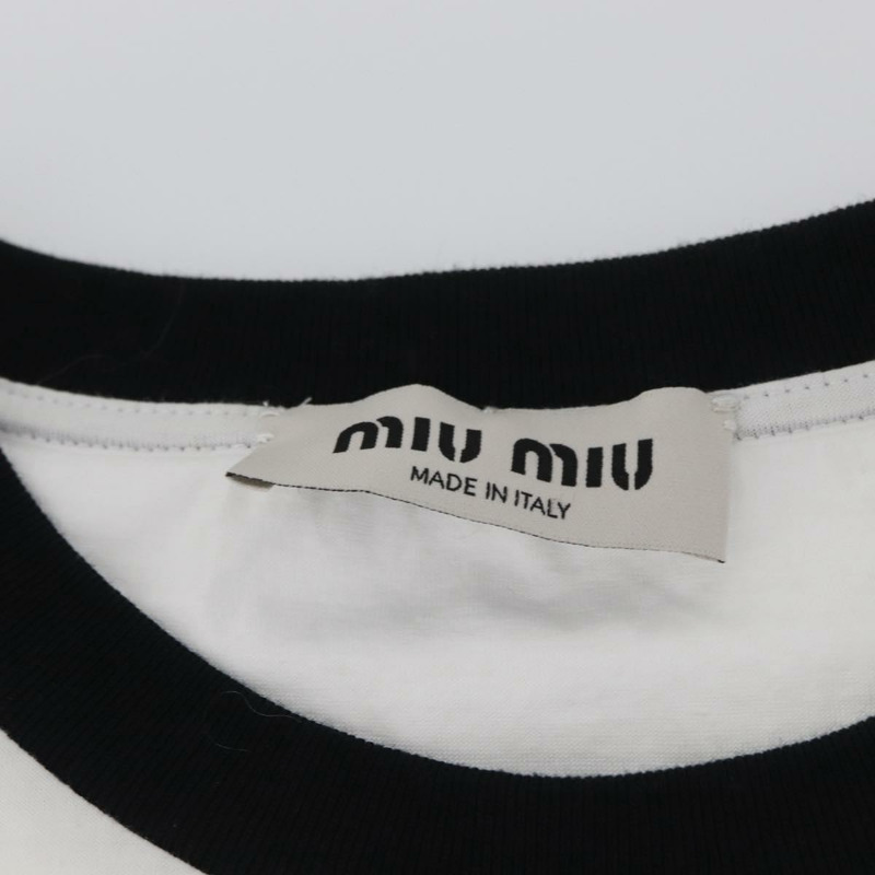 【日本直送】Miu Miu 短袖T卹 純棉 白色 正品 AMZ555M-11