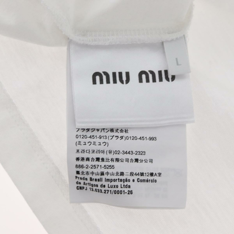 【日本直送】Miu Miu 短袖T卹 純棉 白色 正品 AMZ555M-12