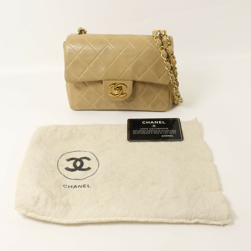 CHANEL 羊皮皮革Vintage Chain Shoulder鏈帶肩背袋-10