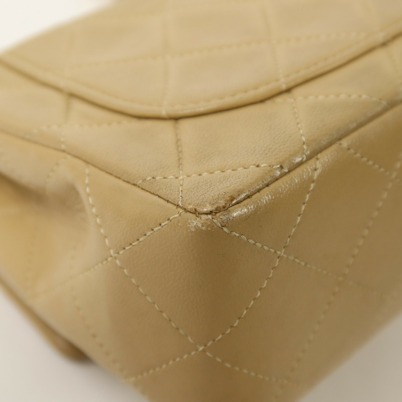 CHANEL 羊皮皮革Vintage Chain Shoulder鏈帶肩背袋-14