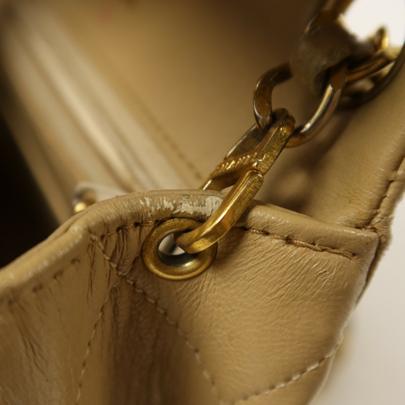CHANEL 羊皮皮革Vintage Chain Shoulder鏈帶肩背袋-17