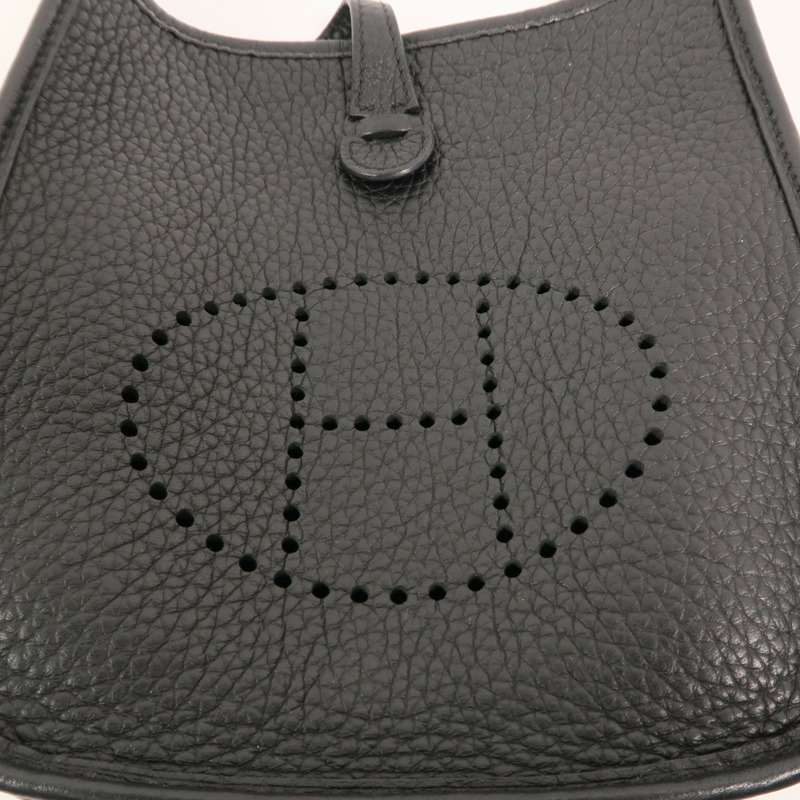 HERMES Clemence皮革Evelyne TPM肩背袋Noir-8