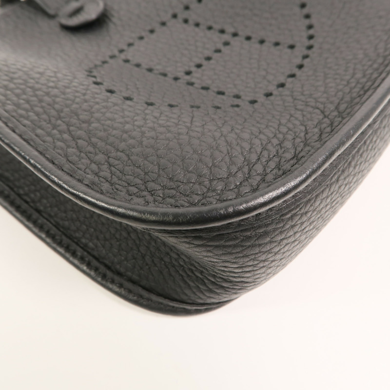 HERMES Clemence皮革Evelyne TPM肩背袋Noir-11