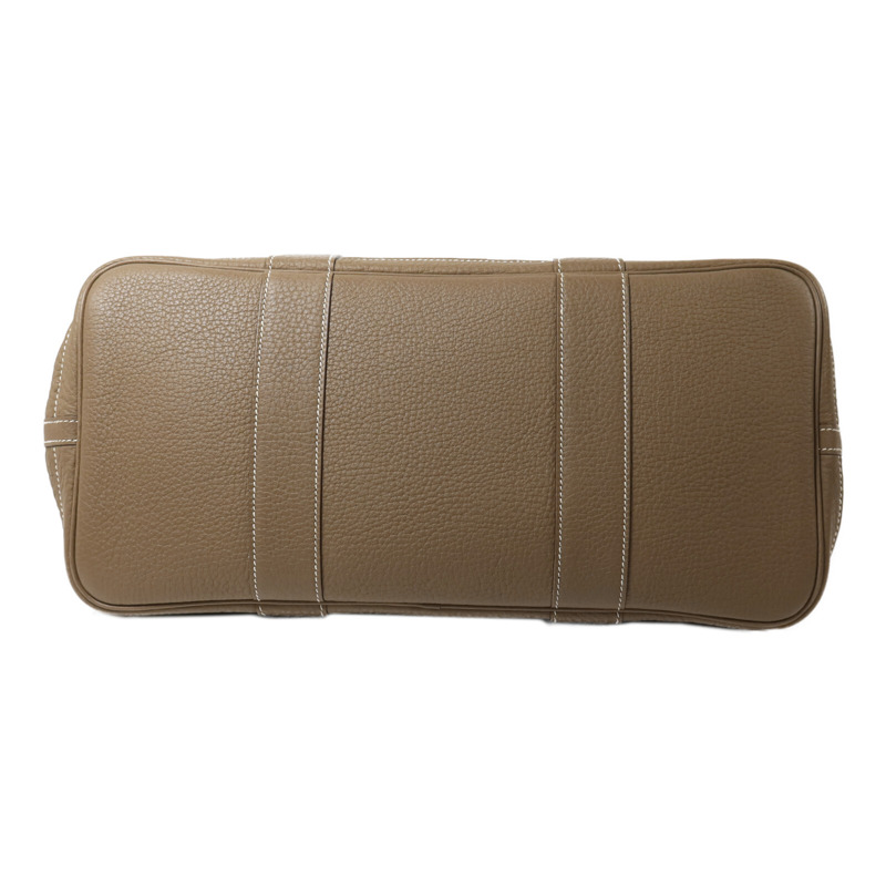 HERMES Clemence皮革Garden Party PM手挽袋Etoupe-3