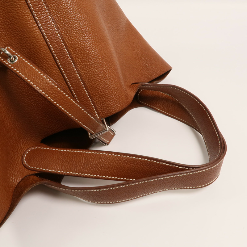 HERMES Barenia皮革Picotin MM手挽袋Gold-7