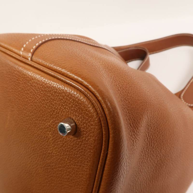 HERMES Barenia皮革Picotin MM手挽袋Gold-13