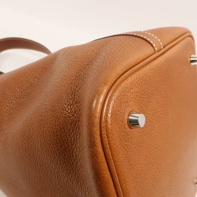 HERMES Barenia皮革Picotin MM手挽袋Gold-14