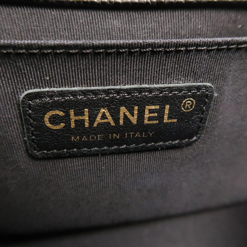 CHANEL 牛皮皮革Boy 25鏈帶手挽肩背兩用袋-5