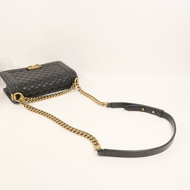 CHANEL 牛皮皮革Boy 25鏈帶手挽肩背兩用袋-7