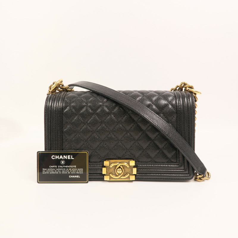 CHANEL 牛皮皮革Boy 25鏈帶手挽肩背兩用袋-10