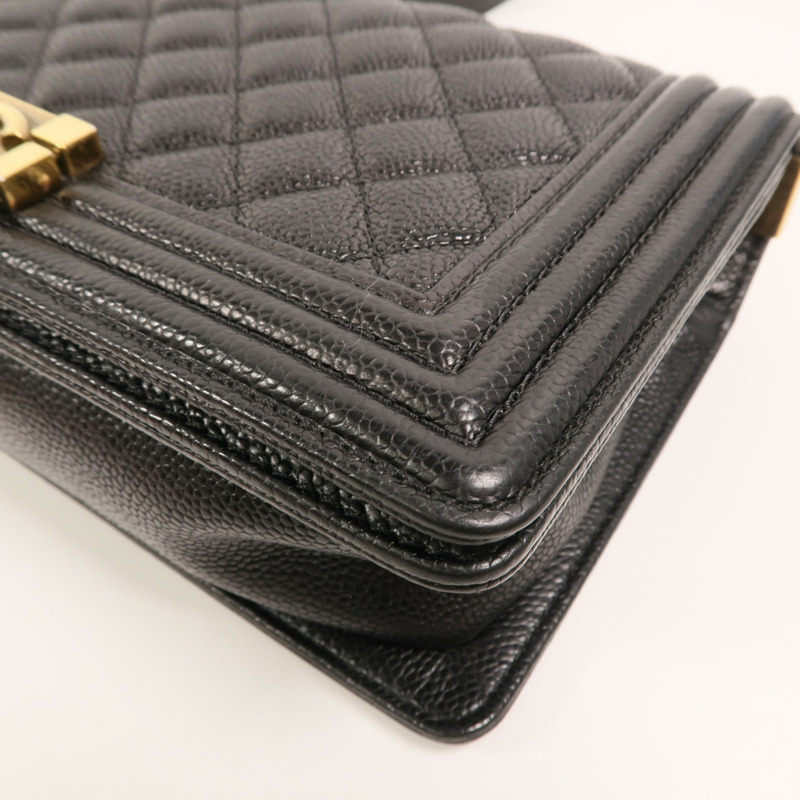 CHANEL 牛皮皮革Boy 25鏈帶手挽肩背兩用袋-11