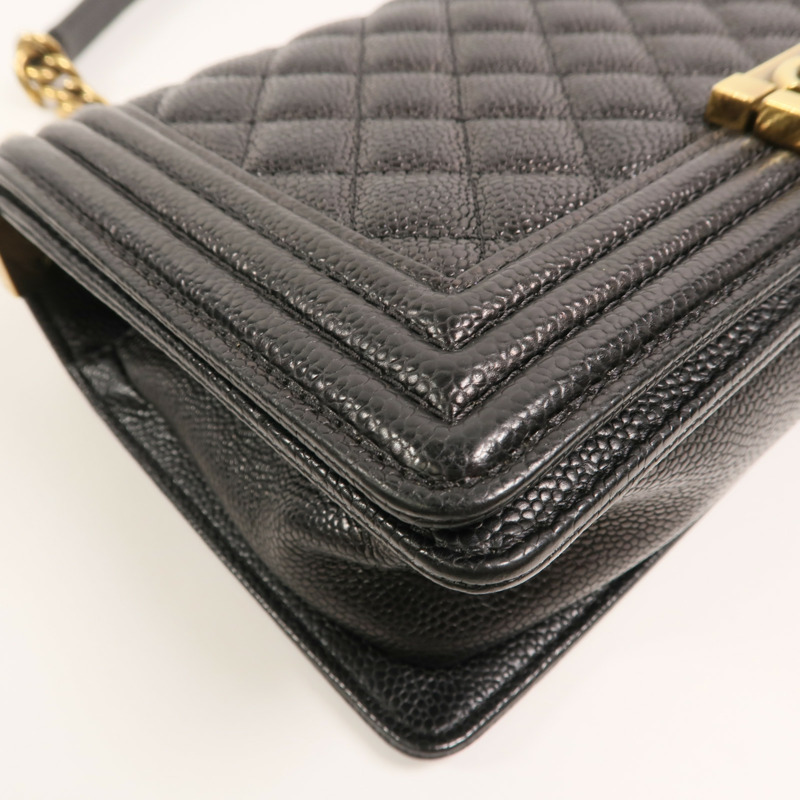 CHANEL 牛皮皮革Boy 25鏈帶手挽肩背兩用袋-12