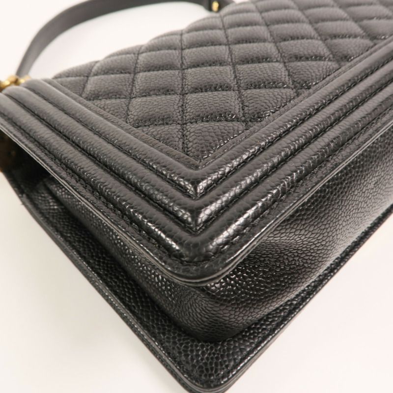 CHANEL 牛皮皮革Boy 25鏈帶手挽肩背兩用袋-14