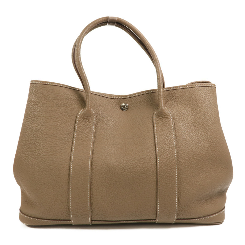 HERMES Negonda皮革Garden Party PM手挽袋Etoupe-1