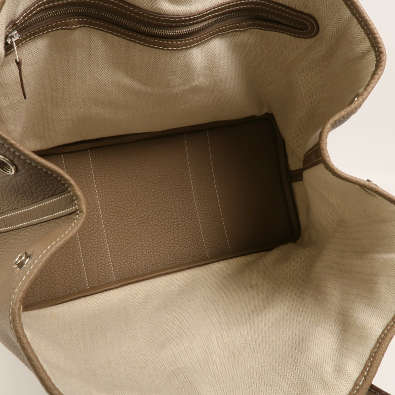 HERMES Negonda皮革Garden Party PM手挽袋Etoupe-4