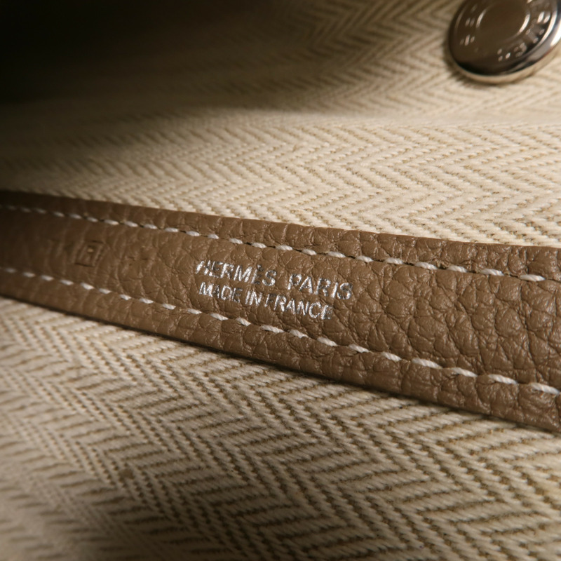HERMES Negonda皮革Garden Party PM手挽袋Etoupe-5