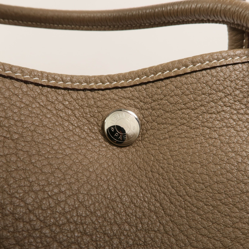 HERMES Negonda皮革Garden Party PM手挽袋Etoupe-8
