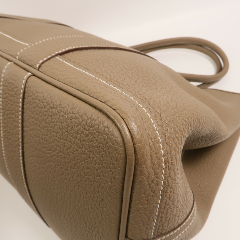HERMES Negonda皮革Garden Party PM手挽袋Etoupe-9