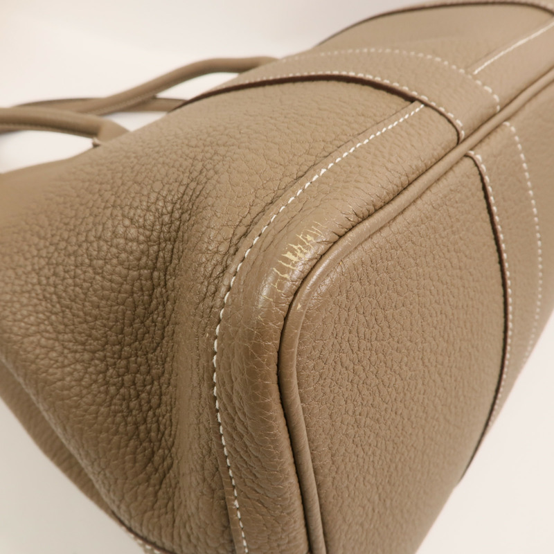 HERMES Negonda皮革Garden Party PM手挽袋Etoupe-12