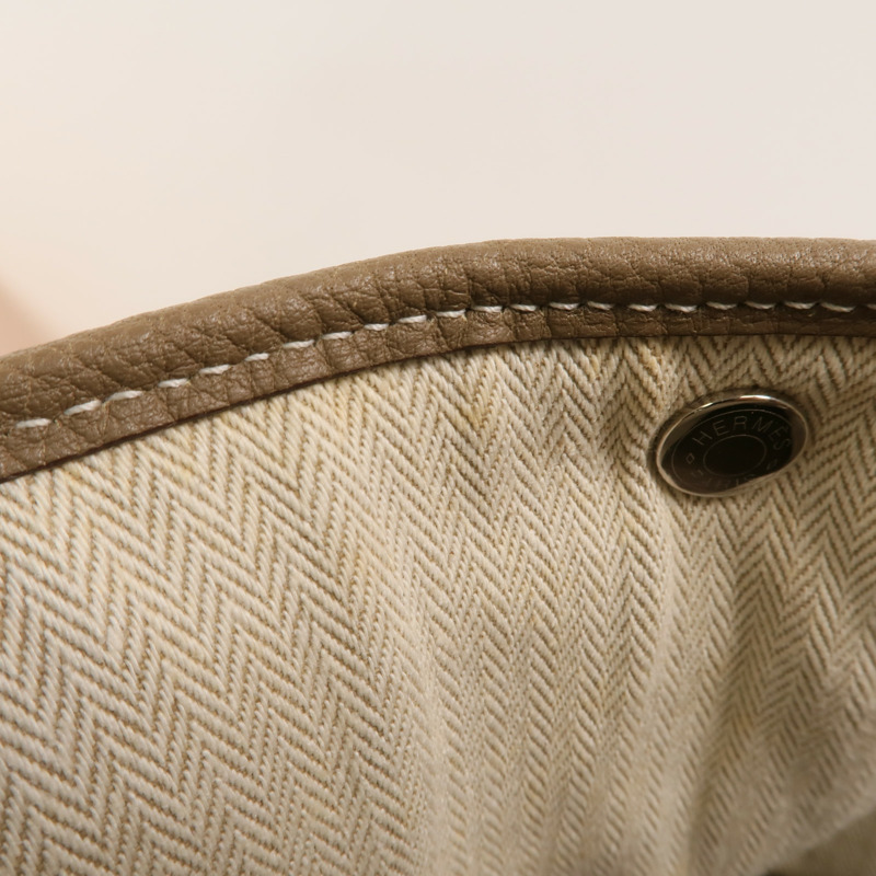 HERMES Negonda皮革Garden Party PM手挽袋Etoupe-13