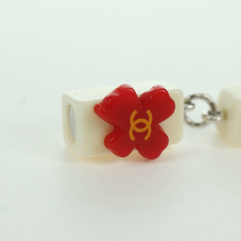 【日本直送】香奈兒 COCO 標誌山茶花穿孔塑膠白色 CC Auth YKZ574M-3