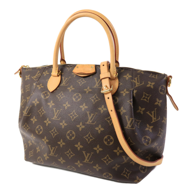 LOUIS VUITTON Monogram Turenne MM金扣手挽肩背兩用袋棕色-2