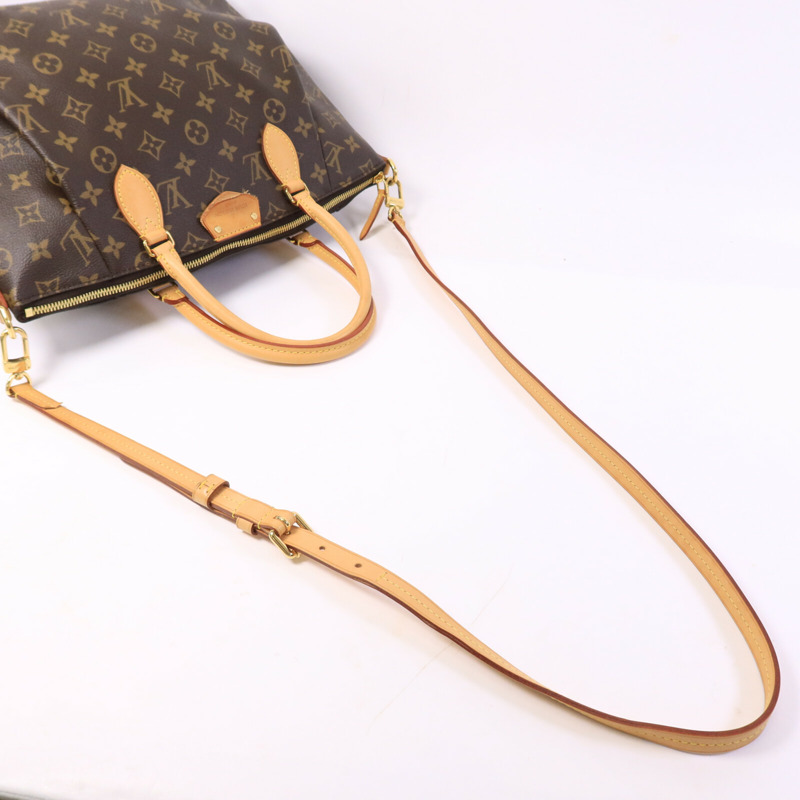 LOUIS VUITTON Monogram Turenne MM金扣手挽肩背兩用袋棕色-8