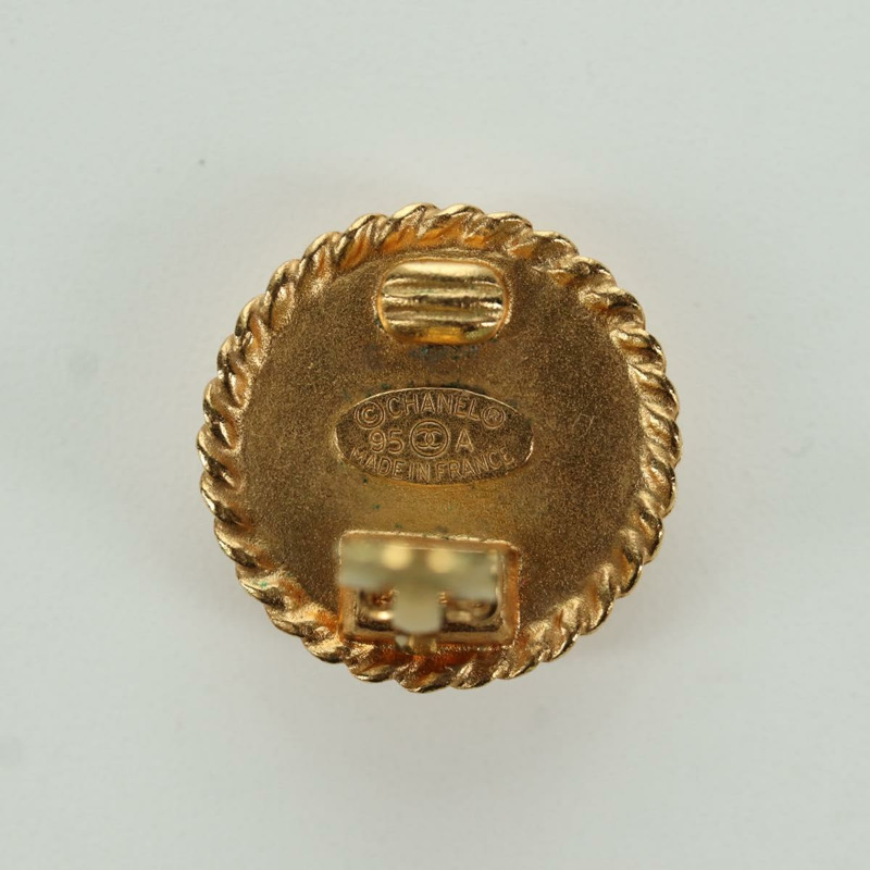 【日本直送】香奈兒 COCO 標誌耳環，金屬金 CC 正品 am11179M-4